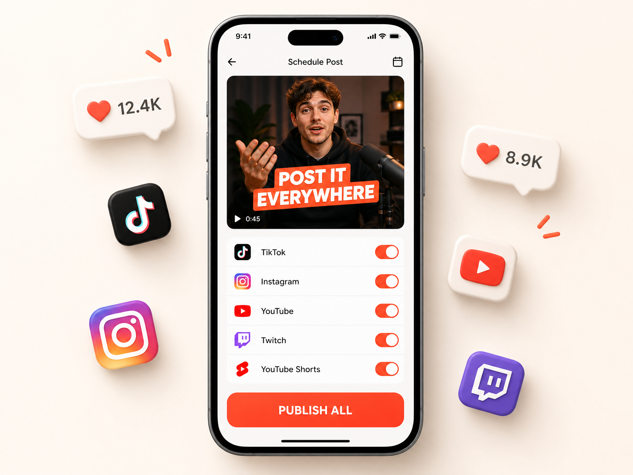 Schedule and publish to TikTok, Reels and Shorts
